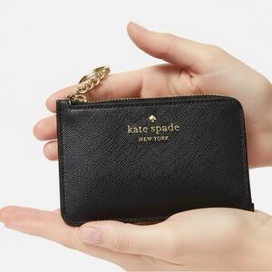 💯 Authentic Kate Spade Staci Medium L Zip Card Holder/ Coin /Keychain Black
